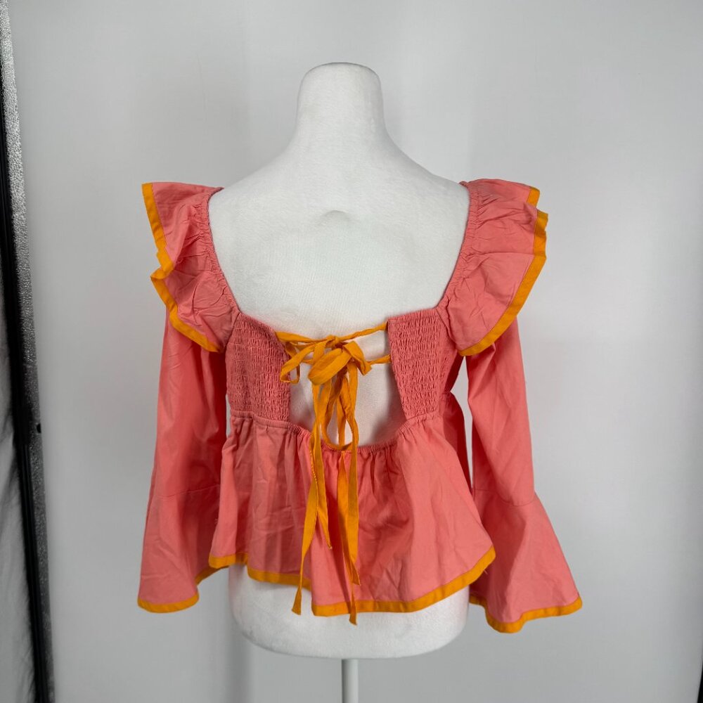 Maeve Square-Neck Ruffle Babydoll Top Size Medium - Picture 6 of 11